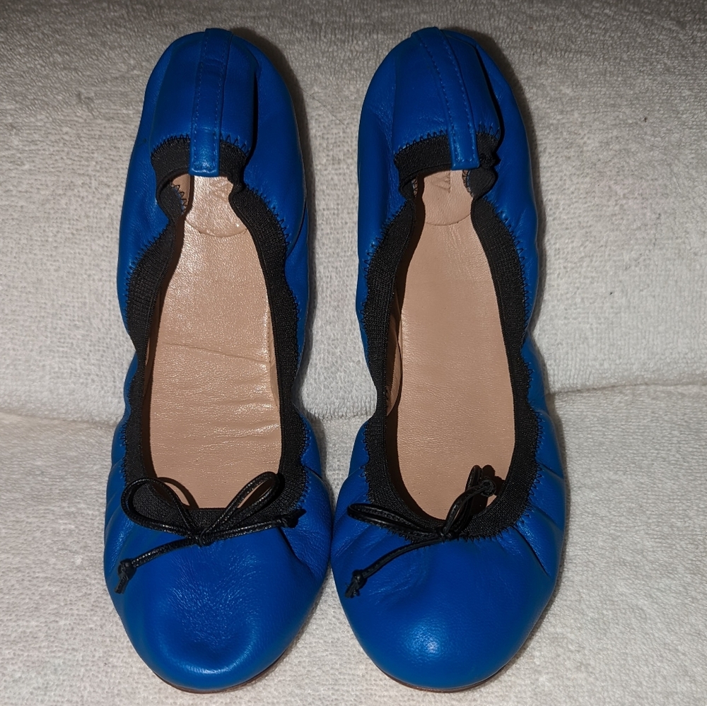 J. Crew blue ballet flats with bow Size 9